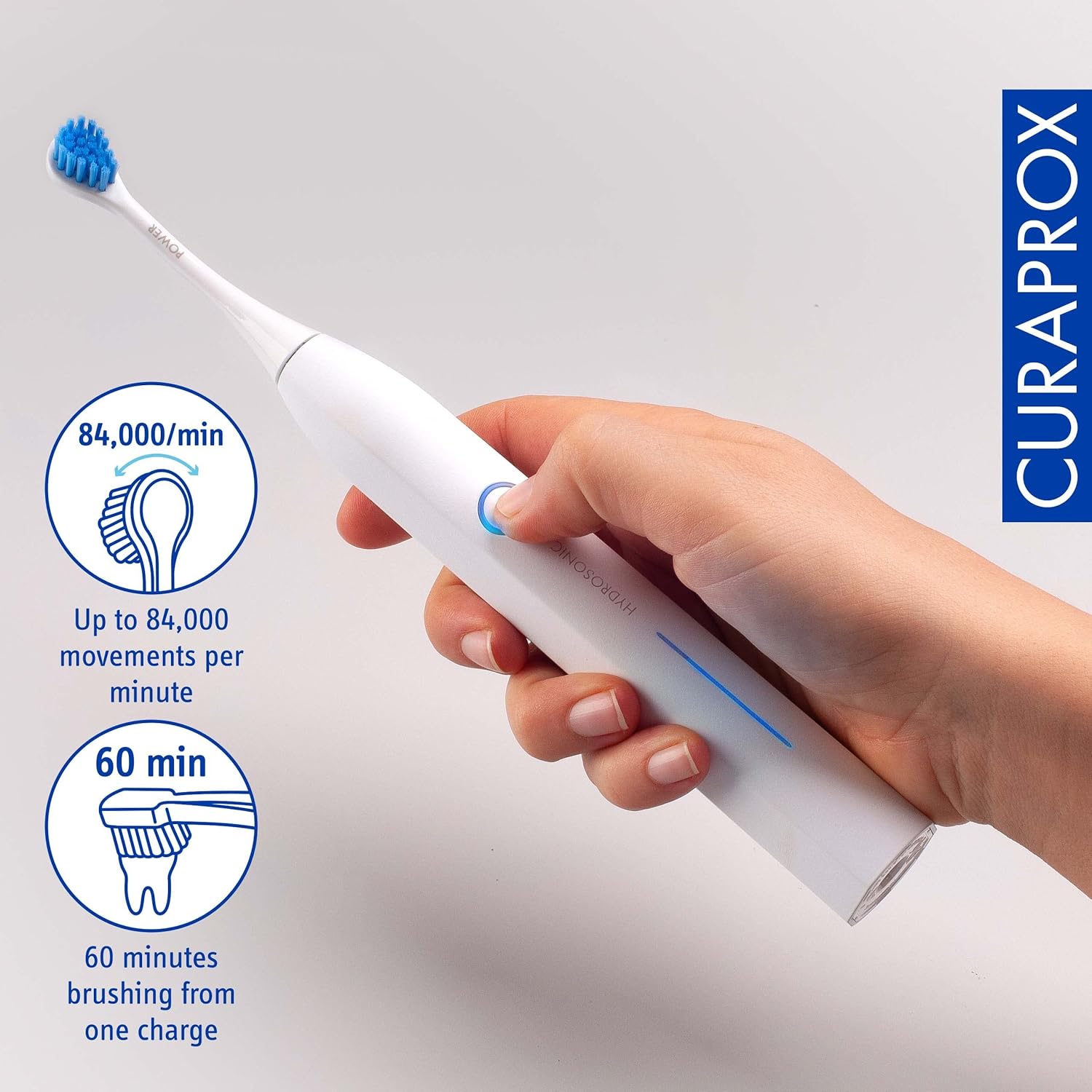 Electric Hydrosonic Toothbrush with 3 Brush Heads and Travel Case J618971
