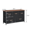 5 Drawer Steel Frame Wood Top Dresser Y5351