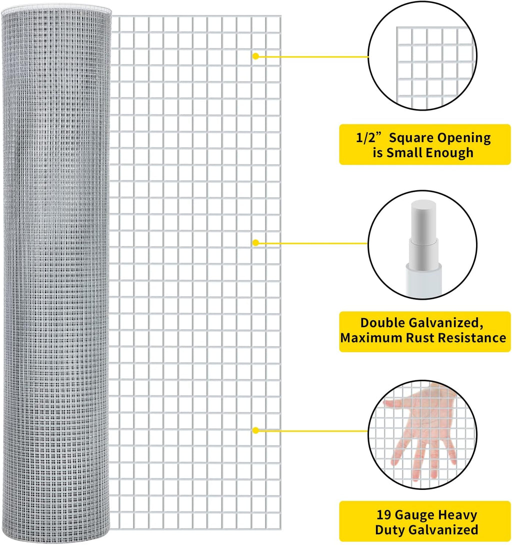 Galvanized 48inx50ft 19 Gauge Wire Mesh E652