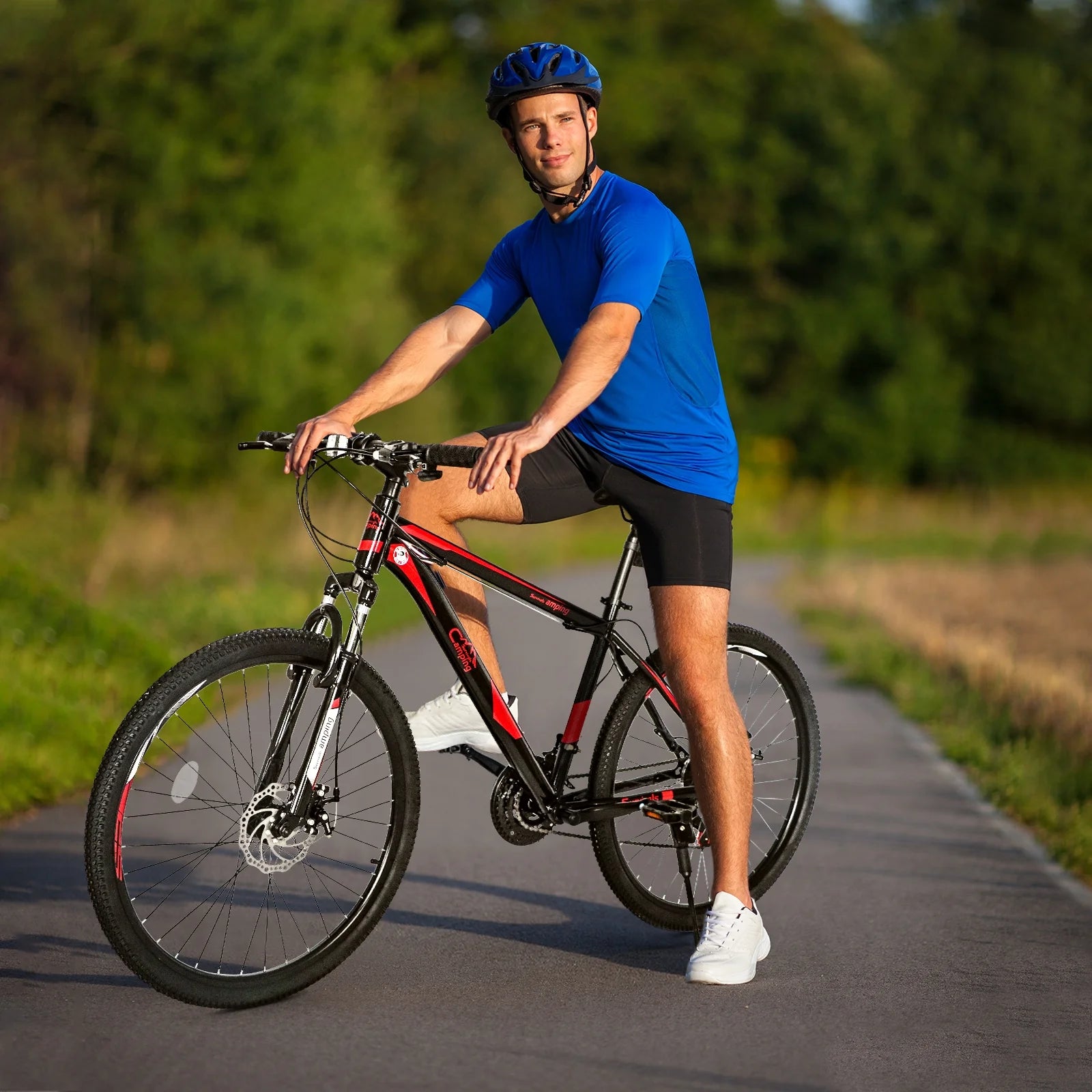 21 Speed 26" Wheel Steel Frame Mountain Bike, Black/Red G83002