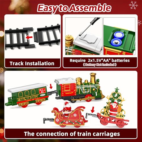 Electric Train Set with Smoke, Light and Sound, DIY Building Train Tracks C325179