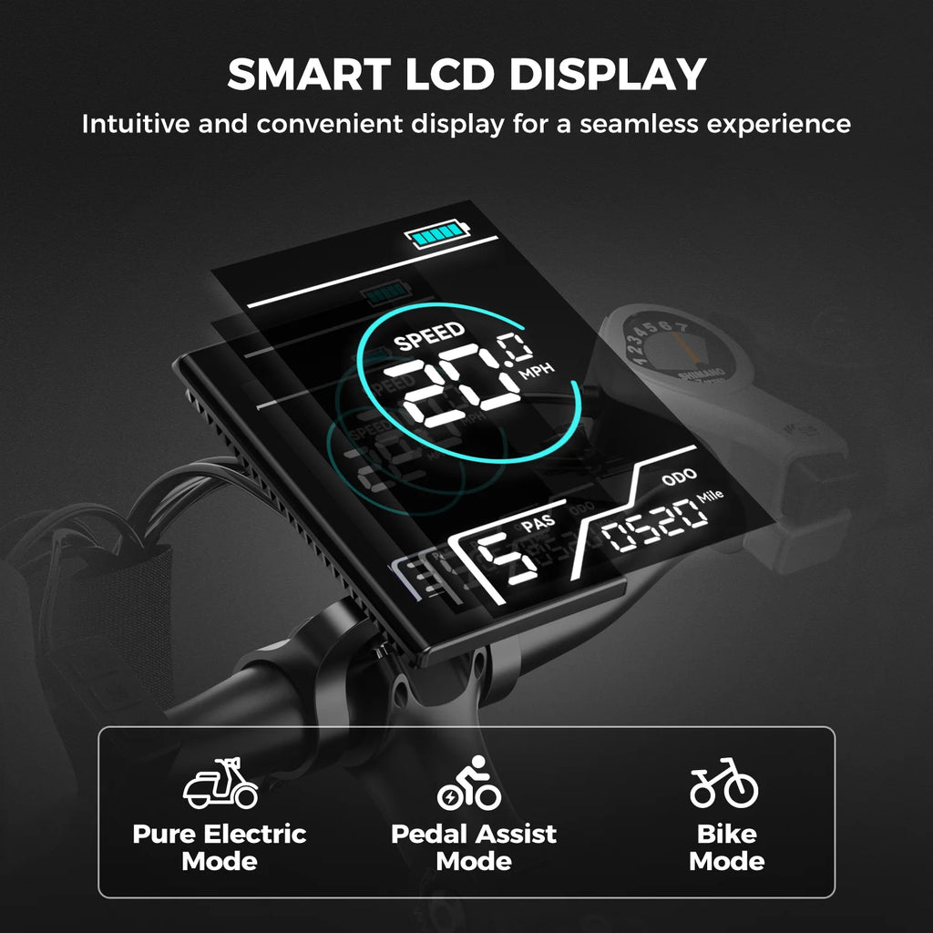 26 Electric Bike with 500W Brushless Motor, 36V 12.5Ah Removable Battery, 21 Speed Gear, Front Fork Suspension E163