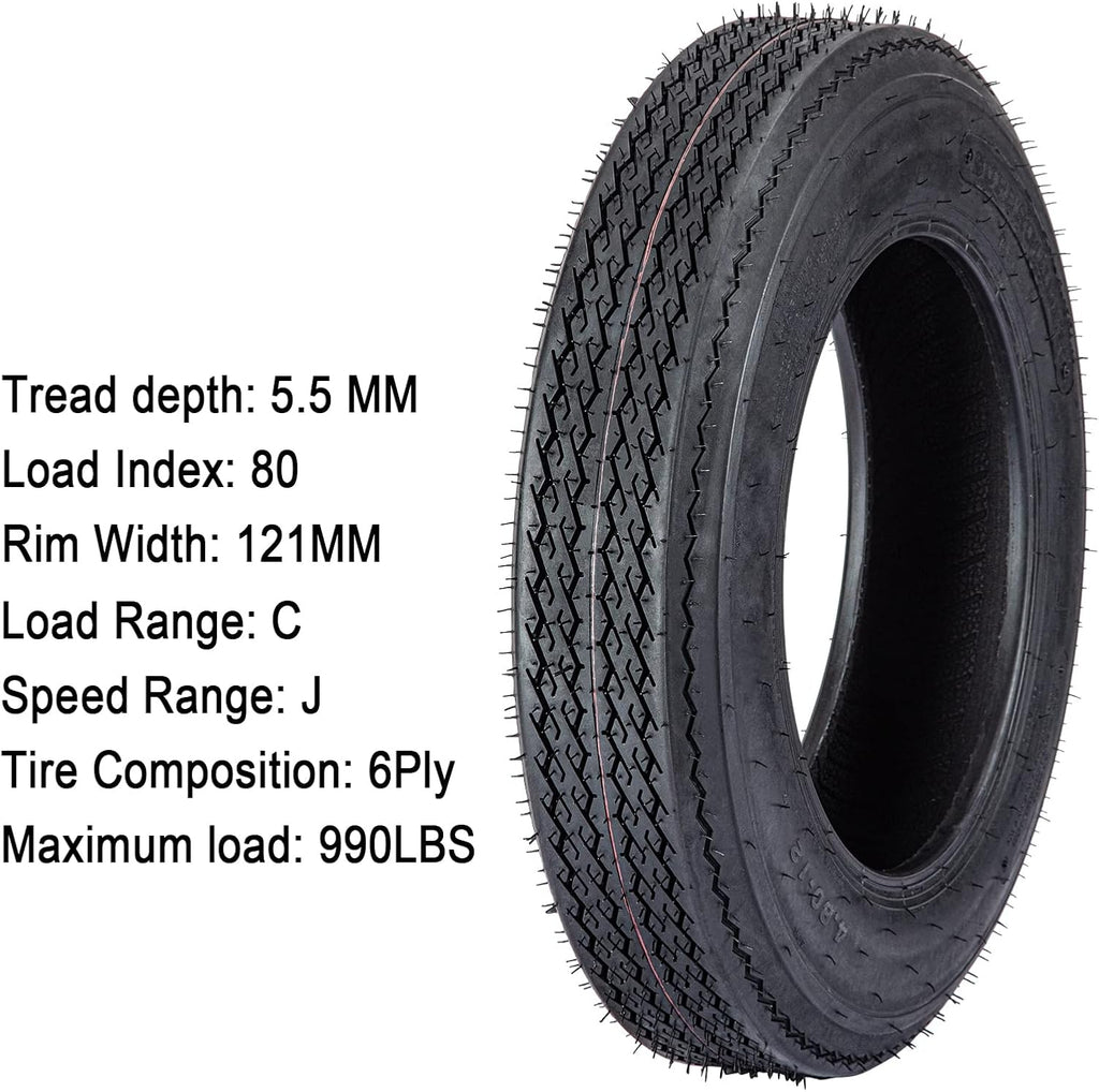 4.80-12 Trailer Tires, Load Range C, 6PR N103