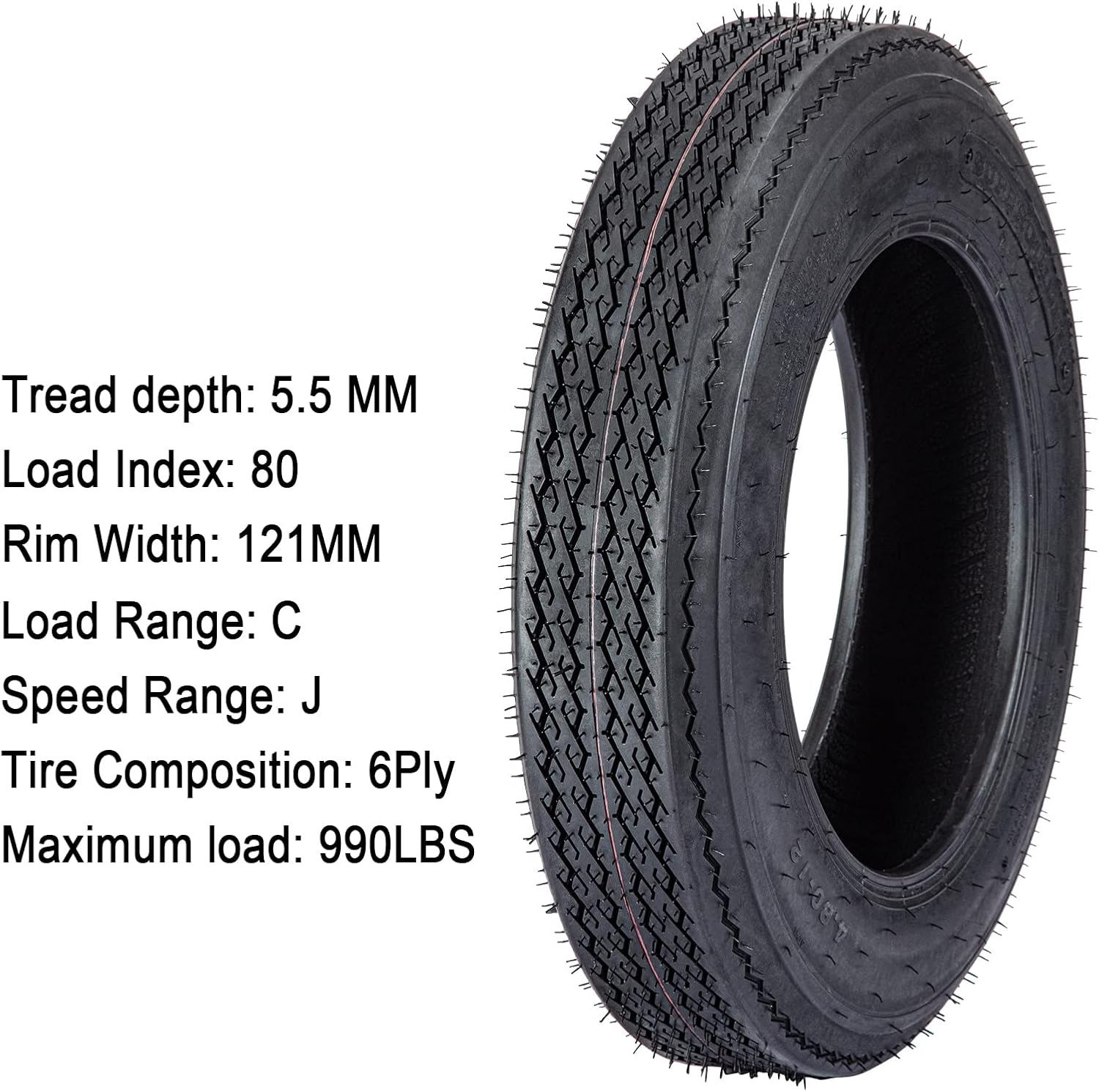 4.80-12 Trailer Tires, Load Range C, 6PR N103