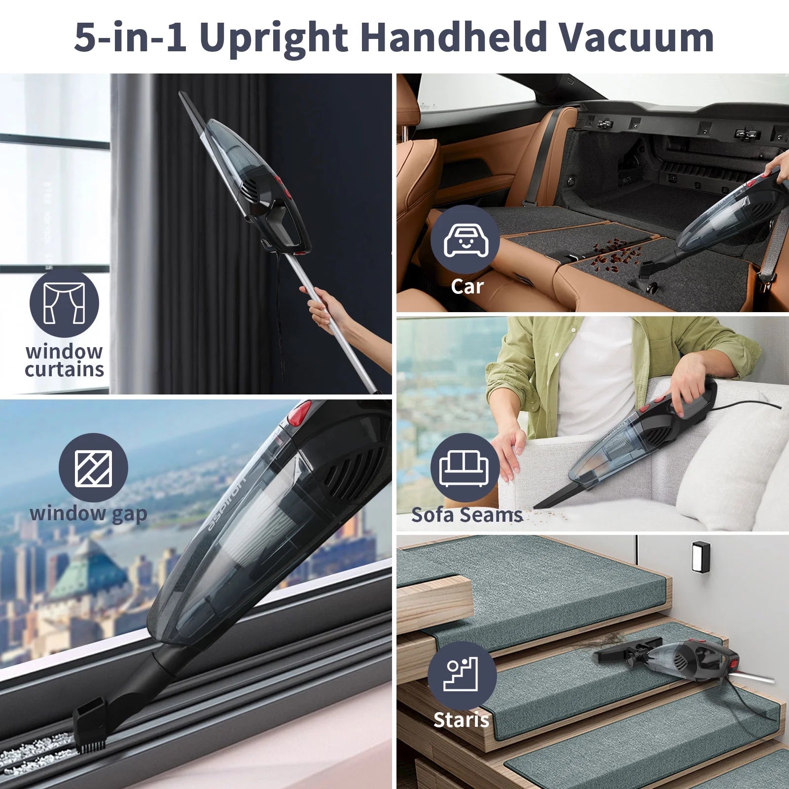 5-in-1 Lightweight Corded Stick Vacuum Y2250