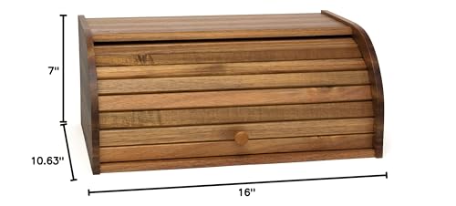 Acacia Wood Rolltop Bread Box H74865