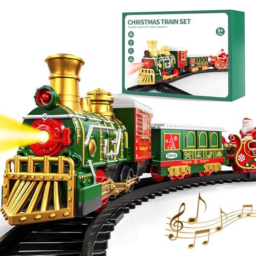 Electric Train Set with Smoke, Light and Sound, DIY Building Train Tracks C325179