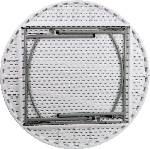5 Pack 72" Round White Plastic Folding Table R360