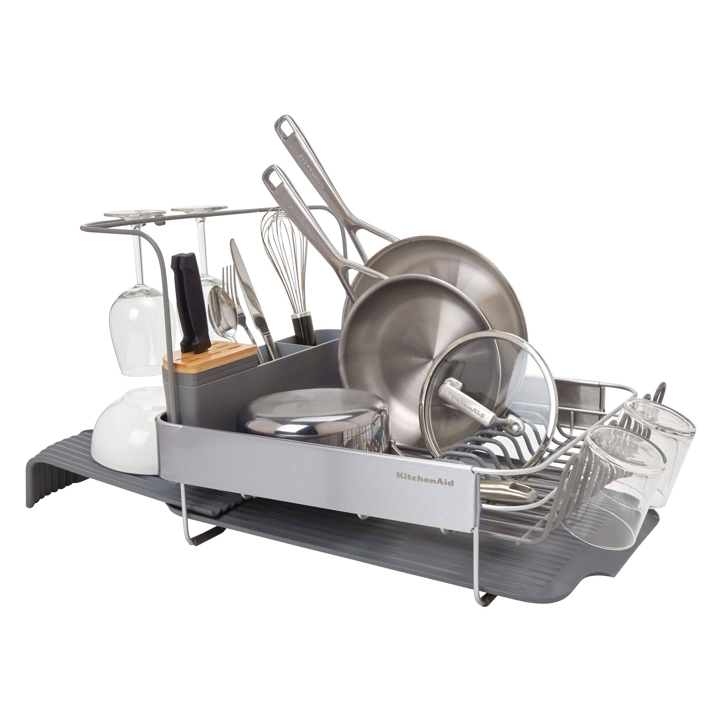 Green Gray Expandable Dish Rack J3553