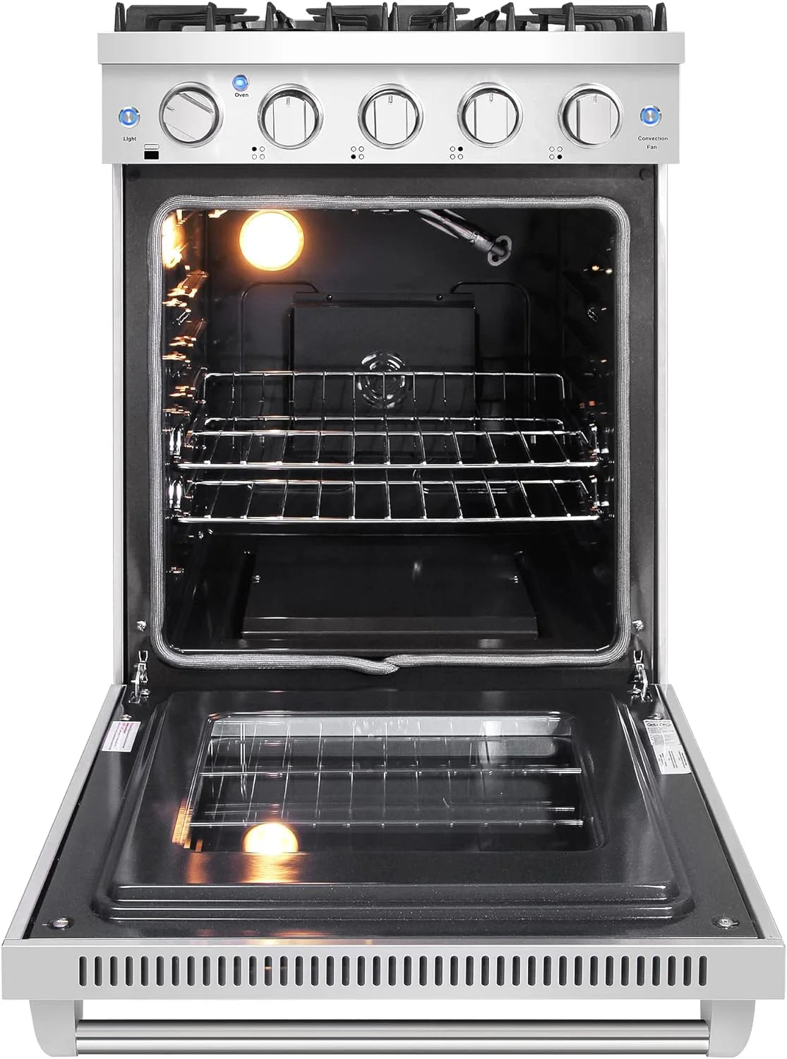 24 in. Freestanding Gas Range with 3.73 cu. ft. Capacity Oven in Stainless Steel G240