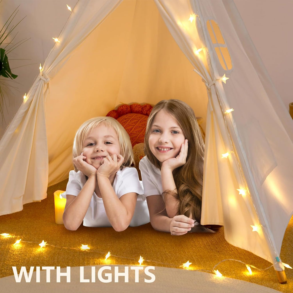 Natural Canvas Teepee Play Tent with Carry Case N151