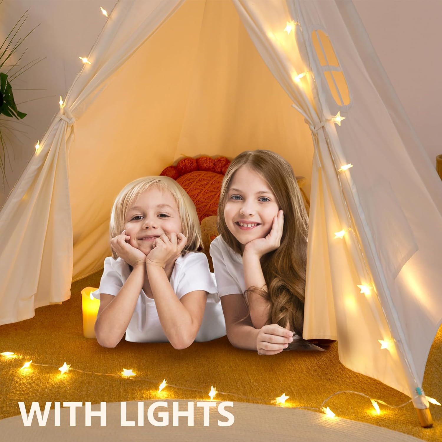 Natural Canvas Teepee Play Tent with Carry Case N151