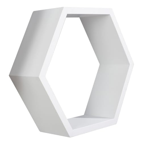Set of 3 Black Hexagon Floating Shelves C940522