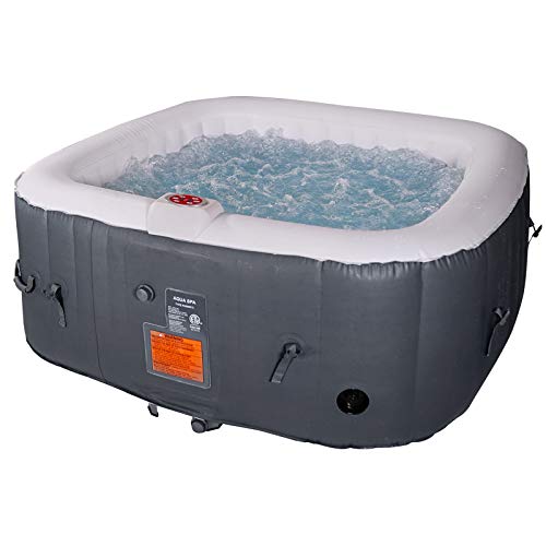 Portable Inflatable Hot Tub with 120 Bubble Jets, Black/White G574856