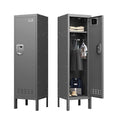 Metal Locker with 5 Doors, 66'' Steel Storage Cabinet with Hooks, Card Slots T767075