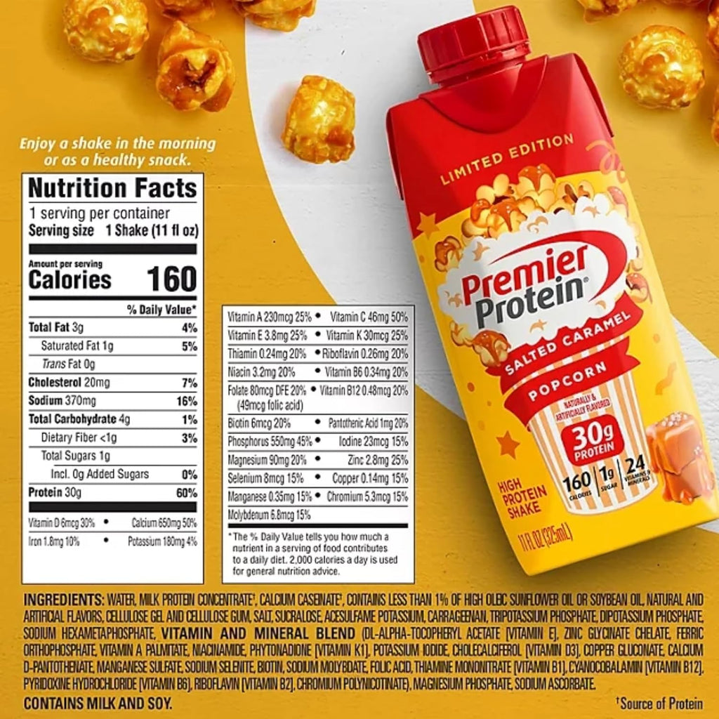 Salted Caramel Popcorn Protein Shake, 11 fl. oz., 7 pk N7686