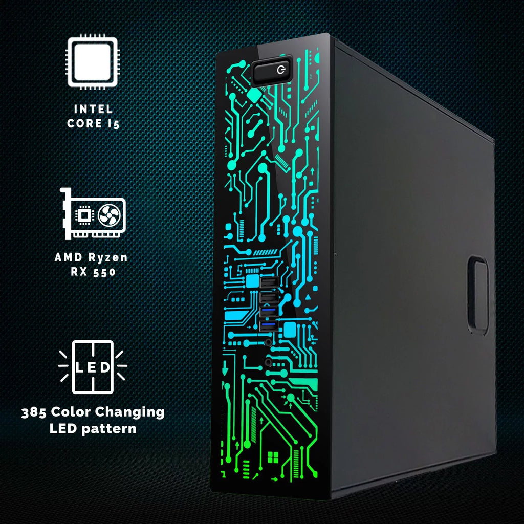 Restored Gaming Desktop PC, Intel Core i5 4th Gen, GT 1030 Graphics, 16GB RAM, 240GB SSD 2TB HDD, 24 Inch Monitor, Win 10 Pro (Refurbished) P26156