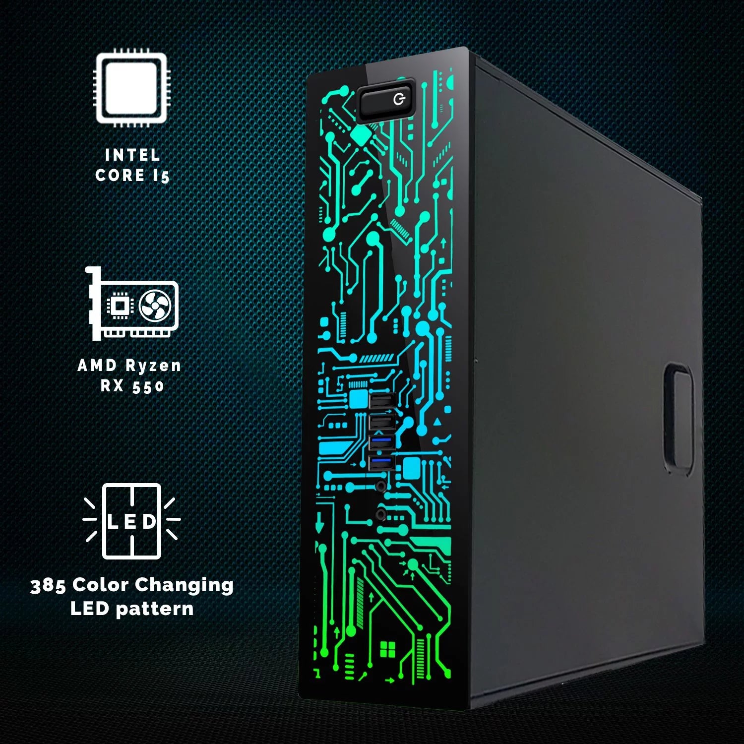 Restored Gaming Desktop PC, Intel Core i5 4th Gen, GT 1030 Graphics, 16GB RAM, 240GB SSD 2TB HDD, 24 Inch Monitor, Win 10 Pro (Refurbished) P26156