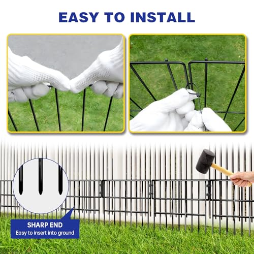 35 Panels 38 Ft X 13 in No Dig Rustproof Metal Garden Fence U39551