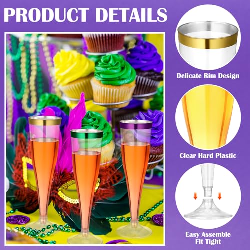 36 Pcs Clear Plastic Champagne Flutes 4.5 oz Disposable Y122344