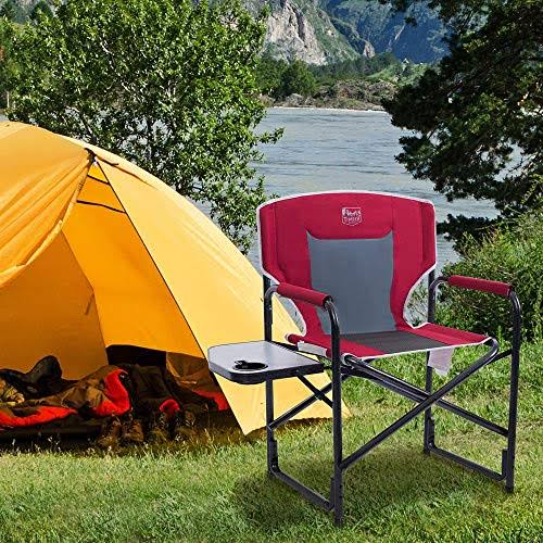 Folding Aluminum Camping Chair with Side Table S57881