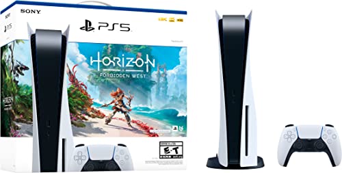Playstation 5 Disc Version Console Horizon Forbidden West Bundle - 4K-TV Gaming, 16GB GDDR6 RAM, 8K Output, WiFi 6, Ultra-High Speed 825GB SSD L908