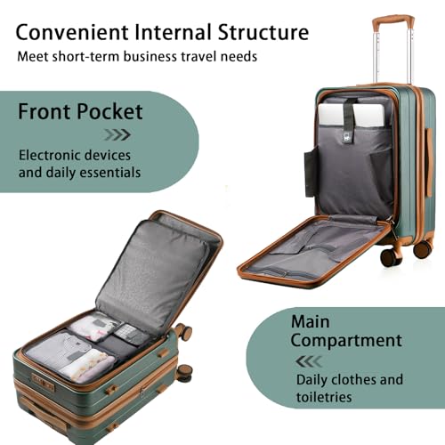 Black 20-Inch Hardside Carry On Luggage with Spinner Wheels TSA Lock S53933