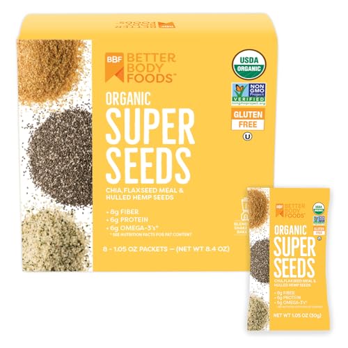 Organic Super Seeds Blend - Chia Seeds, Milled Flax Seed, Hemp Hearts, 16 oz K48783