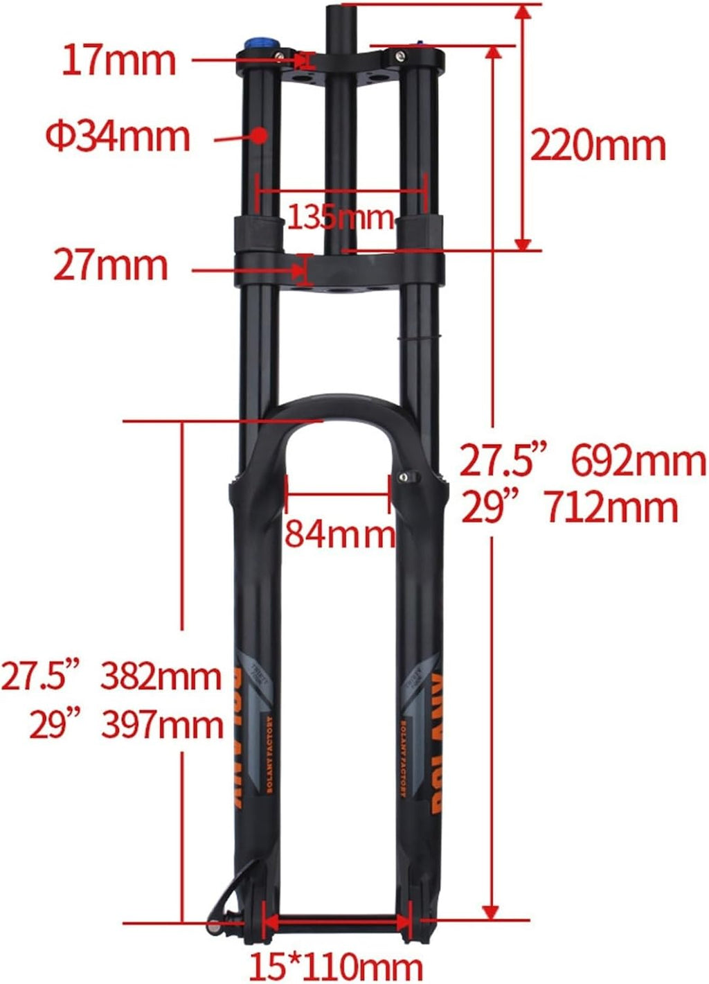 27.5 29 Inch Double Shoulder Front Fork L91646
