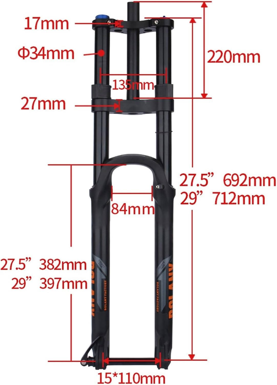 27.5 29 Inch Double Shoulder Front Fork L91646