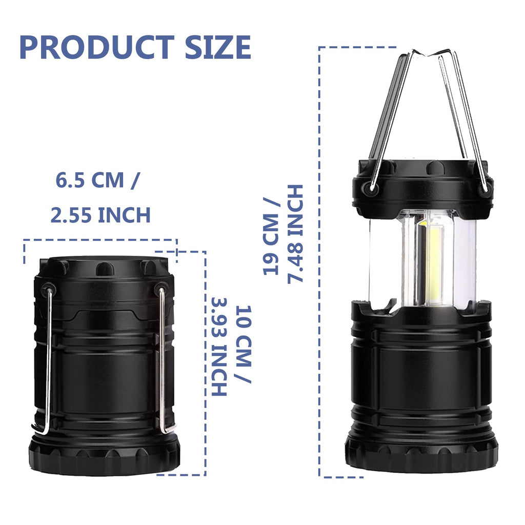 4 Pack Camping Lantern with 30 LED Bulbs and COB Flashlight U126674
