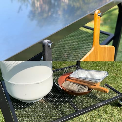 Stainless Steel Double-Shelf Outdoor Grill Table Cart B1733