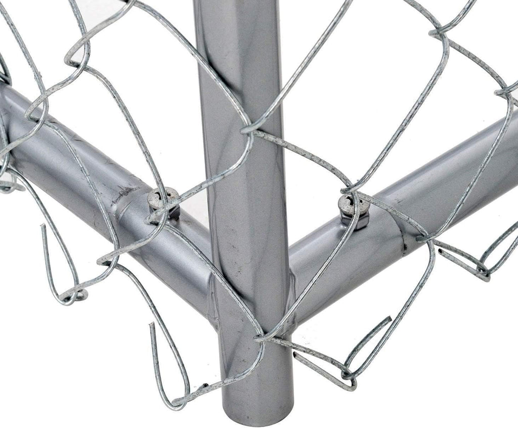10 x 10 Foot Heavy Duty Outdoor Chain Link Dog Kennel with Door (2 Pack) J506810