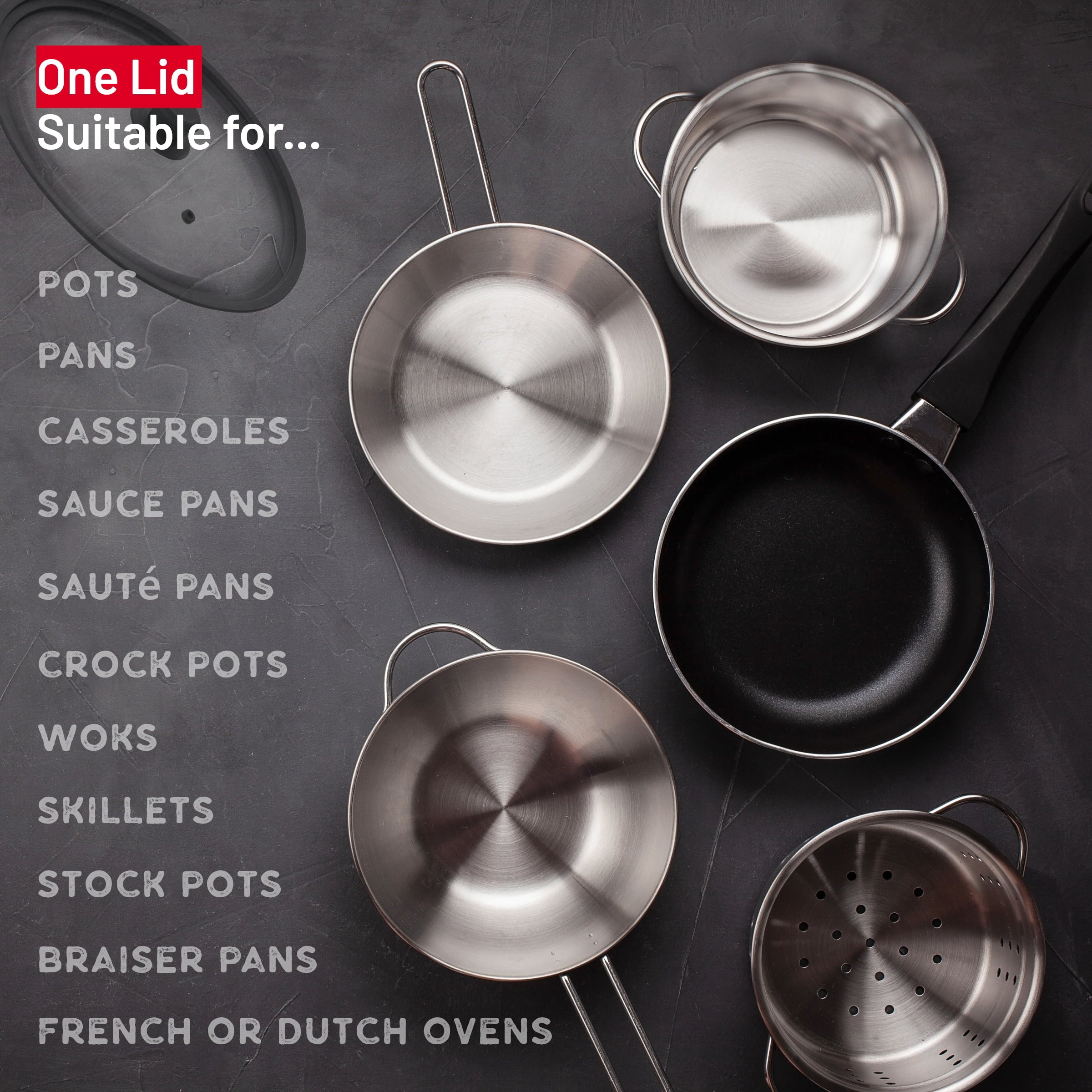 Vented Tempered Glass Cookware Lid P7850