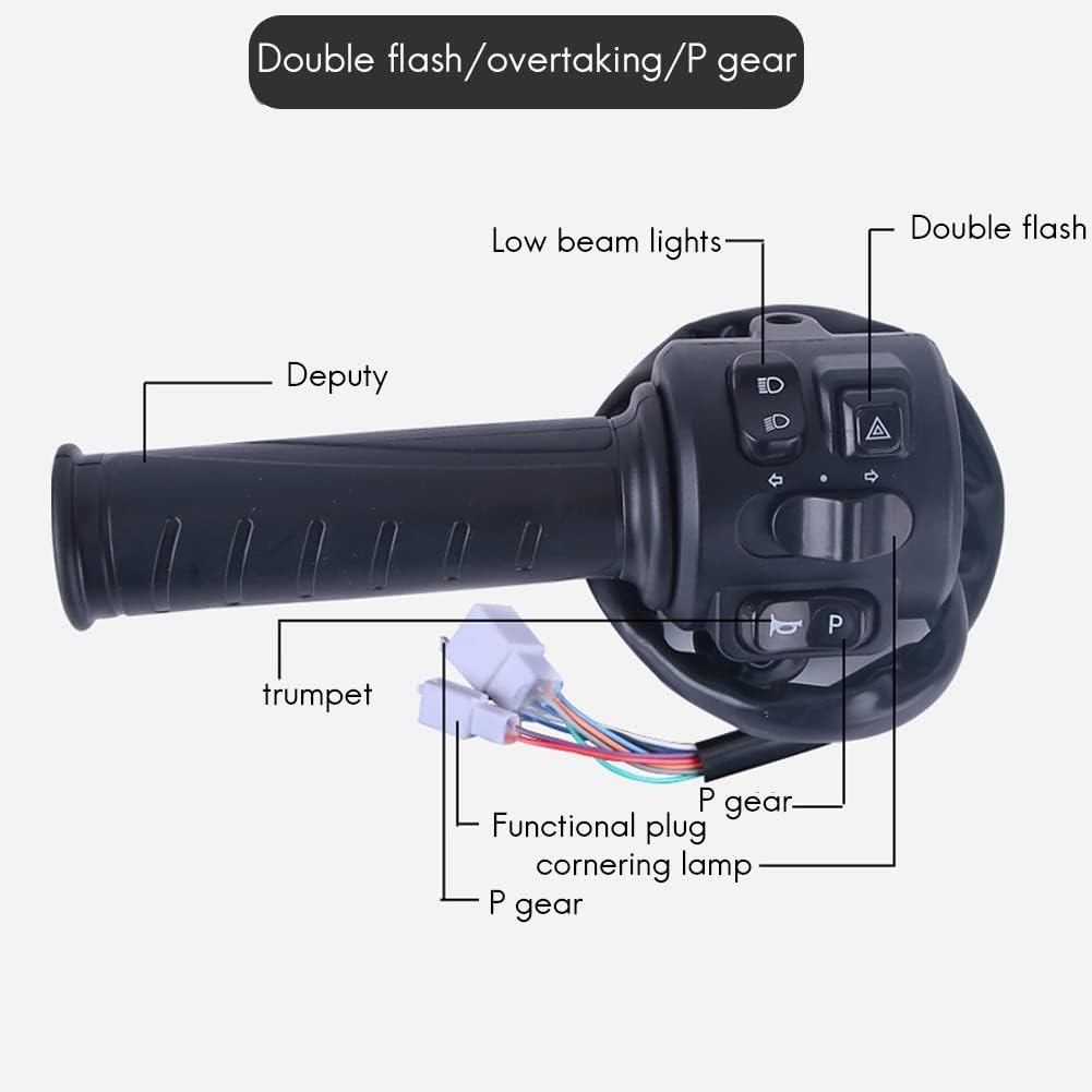 Twist Throttle Set with Three Speed Gear Reverse Turn Signal Function for Motorcycle E-Scooter Controller X947846
