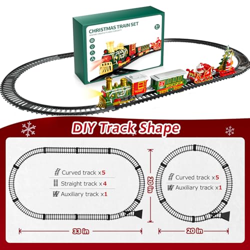 Electric Train Set with Smoke, Light and Sound, DIY Building Train Tracks C325179