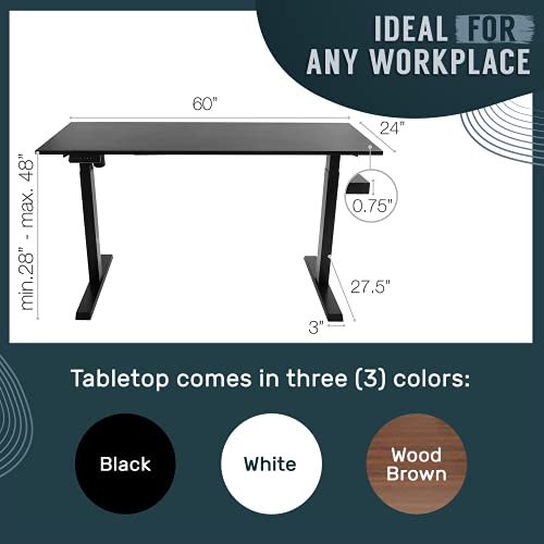 Black Electric Standing Desk Frame 60 x 24 Inch with Memory Settings U397