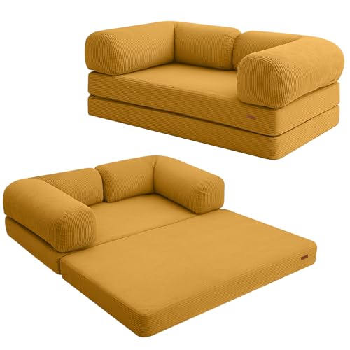 Folding Sofa Bed Corduroy Dark Grey Twin E60542
