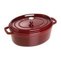 7 qt Dark Red Enameled Cast Iron Oval Cocotte P3807