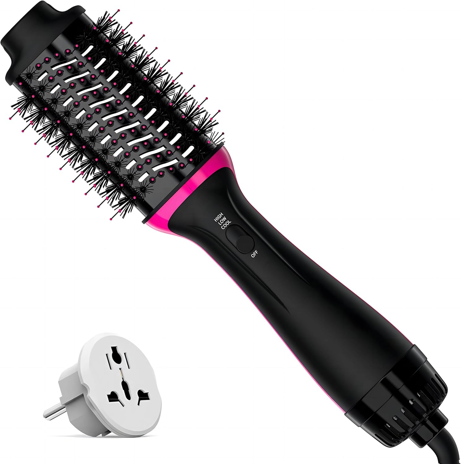 Dual Voltage Hair Dryer Brush with European Plug 110V-120V/220V-240V B7700