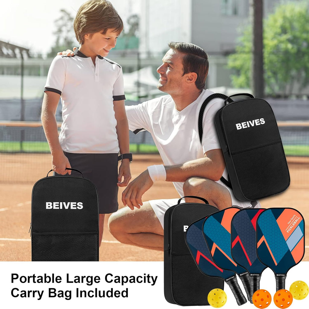 Set of 4 Lightweight Pickleball Paddles with Carry Bag G560