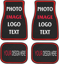 4 Pieces Black with Red Car Mats E390323