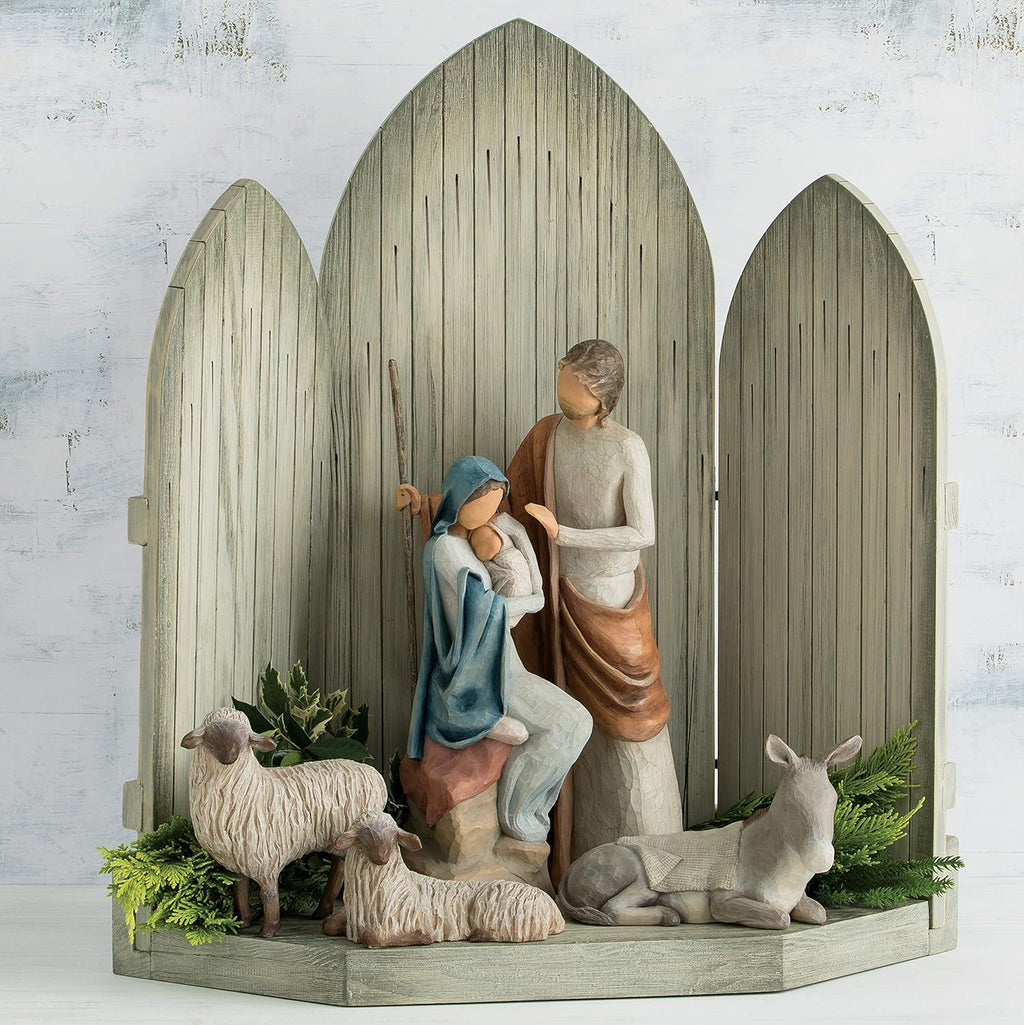 Sculpted hand-painted nativity figures X2396