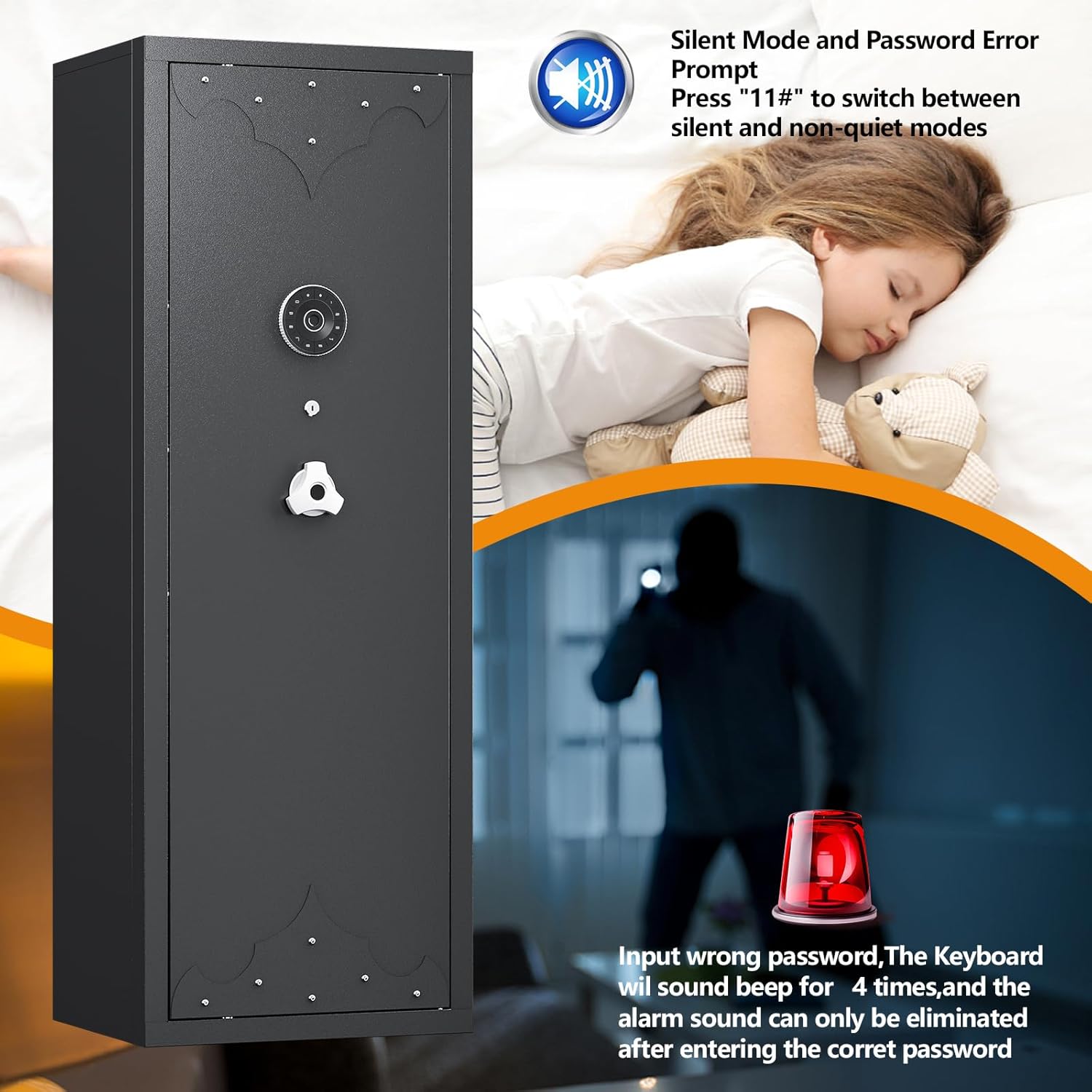 10-12 Gun Safe with Removable Shelf and Gun Rack O69826