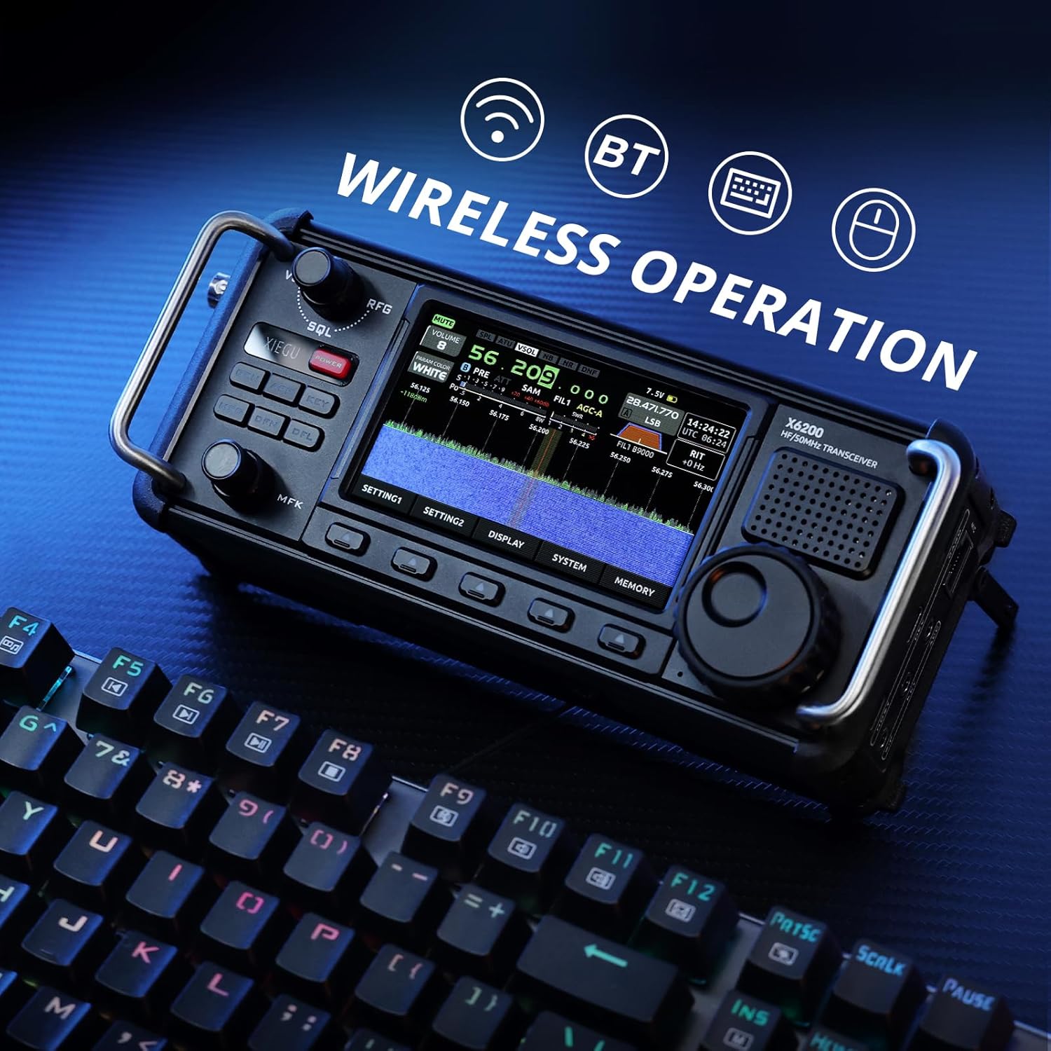 Portable HF Radio Transceiver with 4" LCD Screen J41169