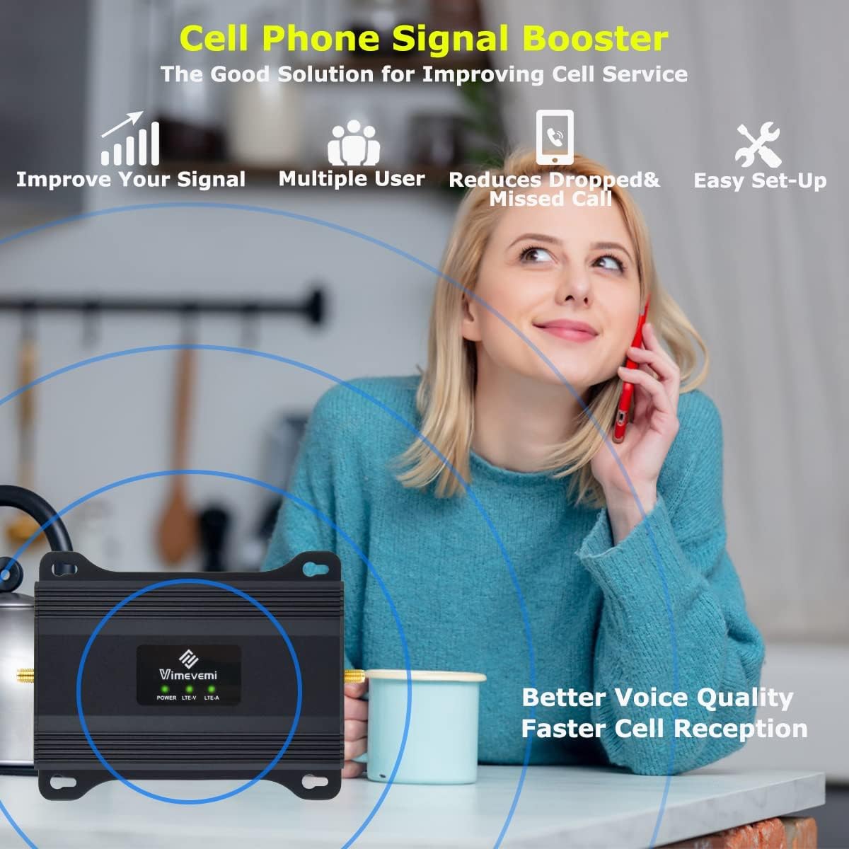 4G LTE 5G Cell Phone Signal Booster for Home 4000sqft S5218