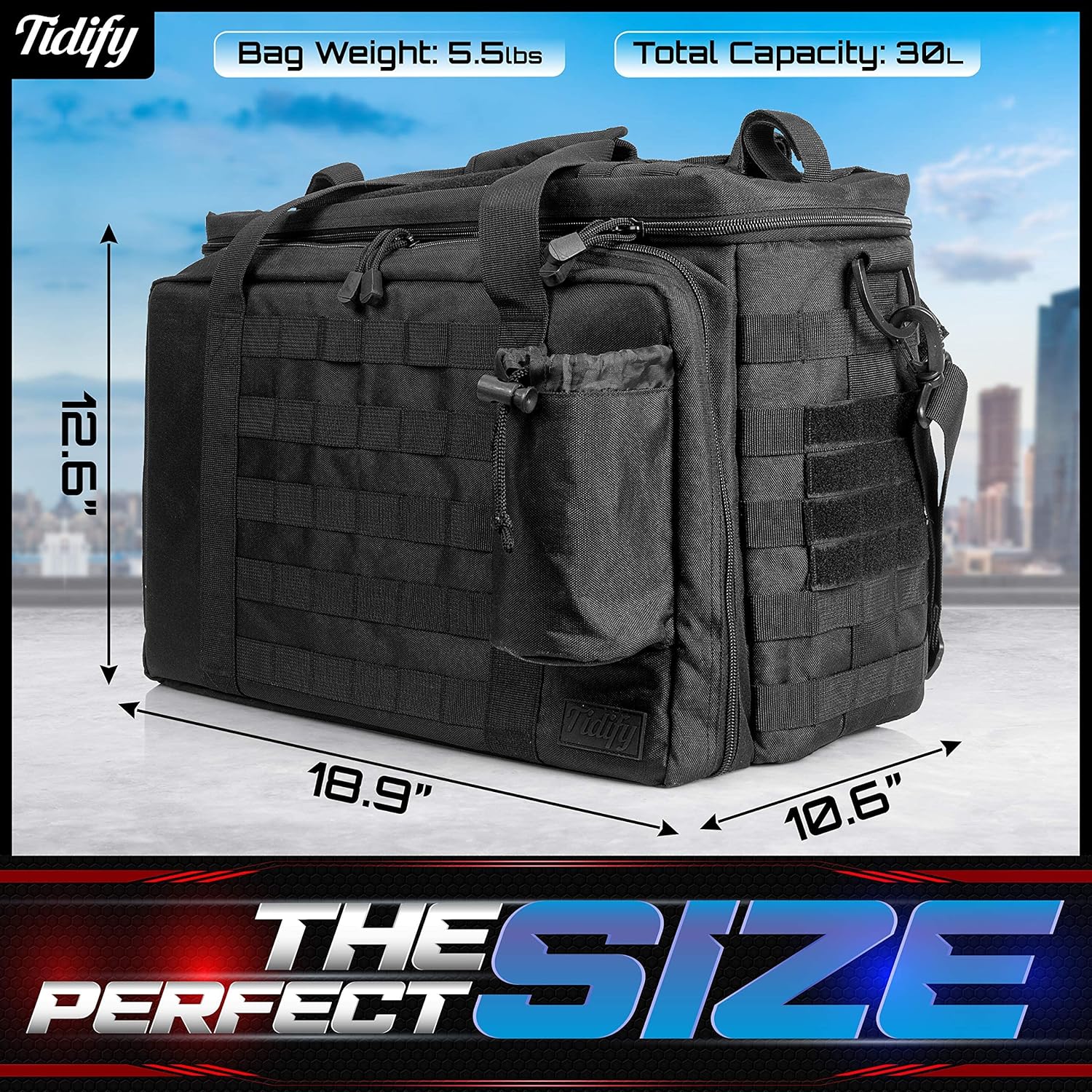 Tactical Gear Bag with MOLLE Organizer, Heavy Duty & Water Resistant B11427