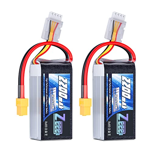 3S Lipo Battery 2200mAh 11.1V 50C Shorty Pack with XT60 Plug (2 Pack) Z10609
