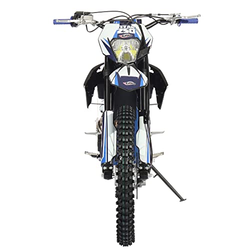 250cc Dirt Bike with LED Light Gas Dirt Bikes Adult Pitbike, Big 21"/18" Wheels H92377