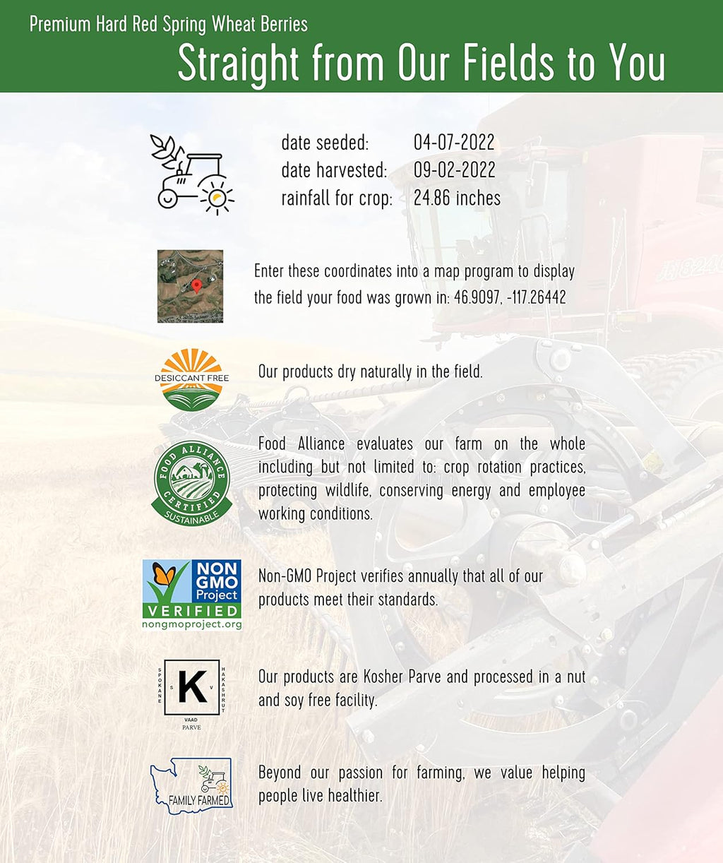25 LBS Hard Red Spring Wheat Berries E326